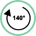 Rotazione massima 140°