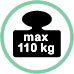 Peso massimo sostenuto 110 Kg.