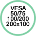 Standard Vesa da 50x50 a 200x100