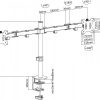 Braccio per monitor disegno in acciaio a doppio snodo FLEXO Desk